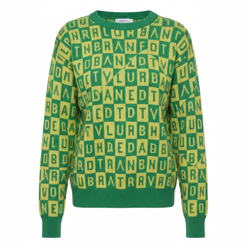 بافت حروف انگلیسی سبز و زرد مناسب پاییز و زمستان دخترانه و پسرانه