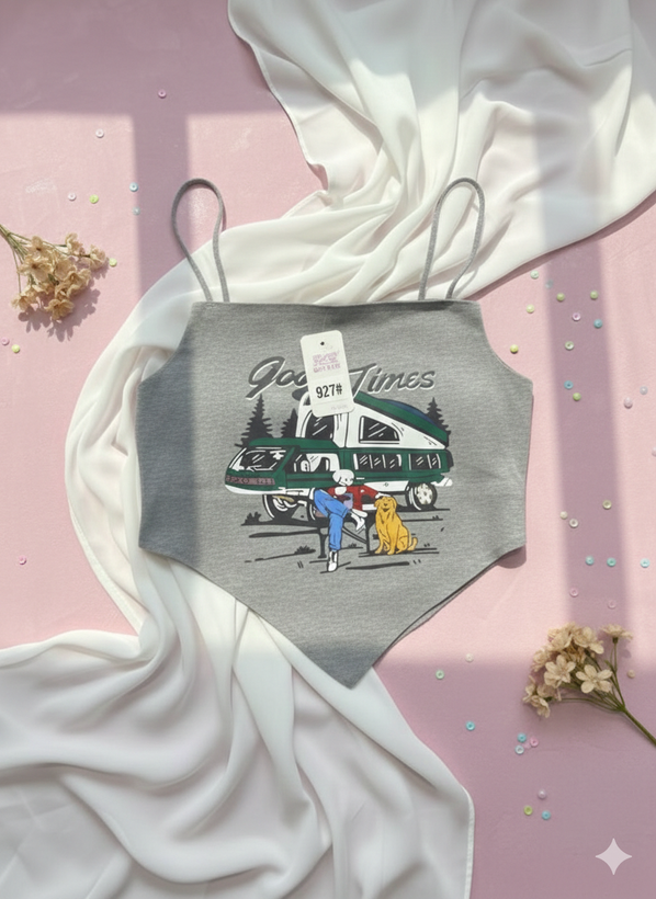 نیم تنه طوسی لیزری دخترانه سایز کوچک