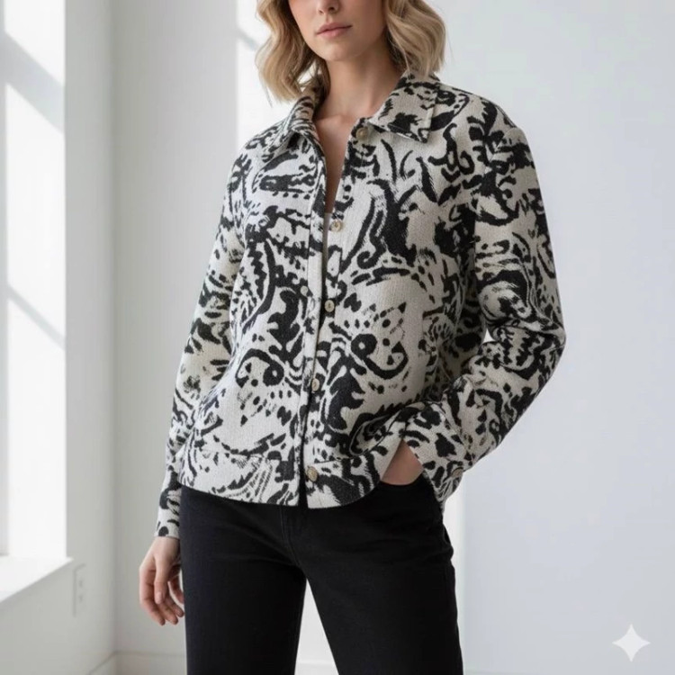 شومیز پاییزه بافت دار مشکی مناسب پاییز و بهار