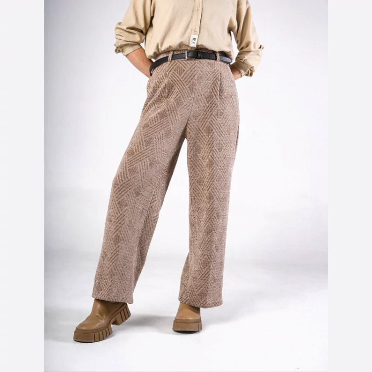 شلوار بگ بافت جناقی و پاییزه پشت کش دار