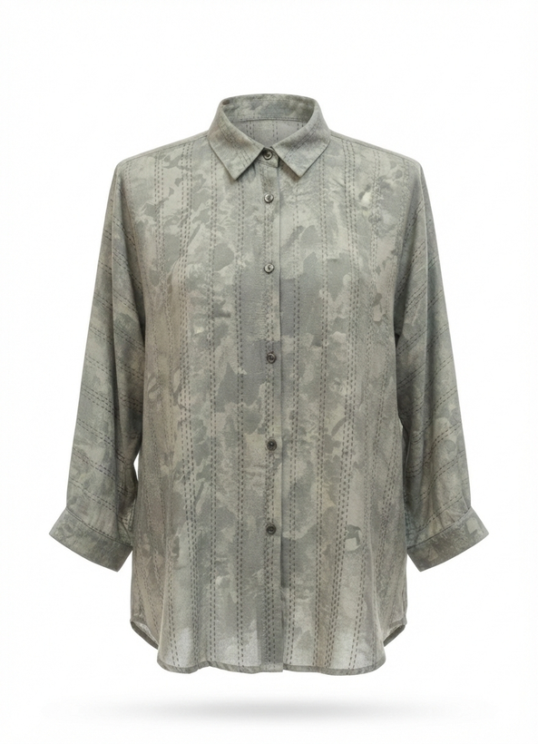 شومیز طوسی آبرنگی زنانه راحتی