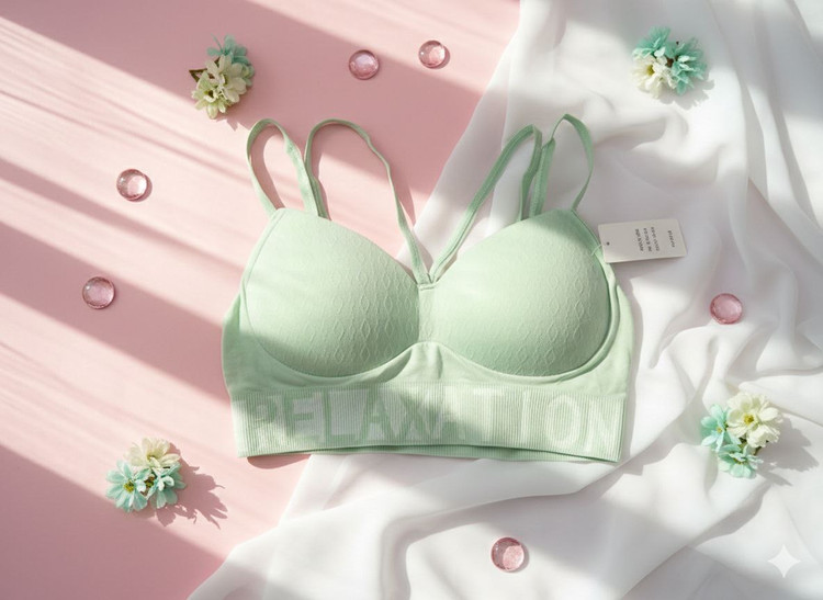 نیم تنه سبز پاستیلی و ماچا هارنس دار کاپ ثابت وارداتی