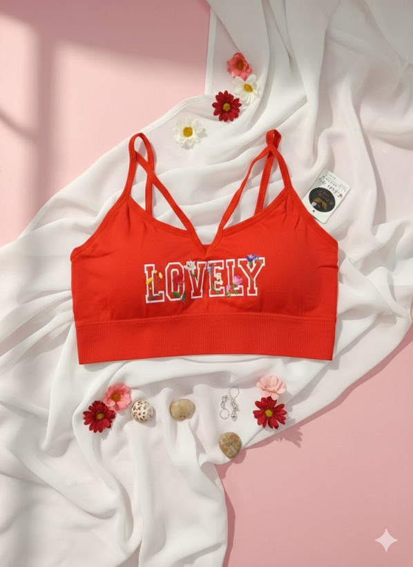 نیم تنه قرمز لاولی هارنس دار ورزشی کاپ متحرک و قابل شستشو