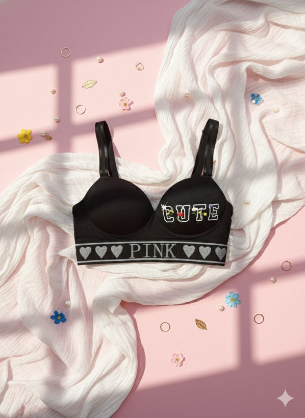 نیم تنه بندی کاپ ثابت مشکی برند لیسا lisa secret