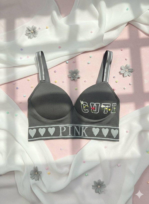 نیم تنه طوسی طرح cute دو بنده راحتی و ورزشی کاپ ثابت