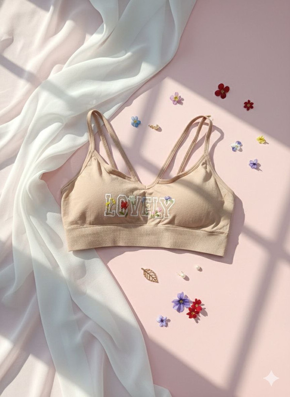 نیم تنه کرم چاپ دار کاپ متحرک