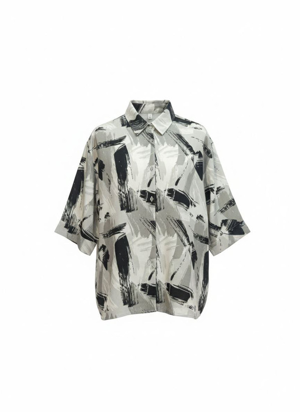 شومیز سفید مشکی طرحدار کالکشن عید