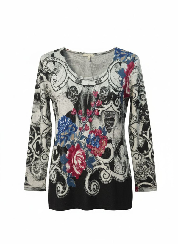 آستین بلند ویسکوز طرحدار زنانه