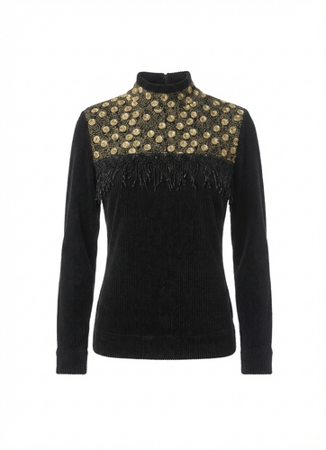 بلوز کبریتی بافت وارداتی چین طلایی