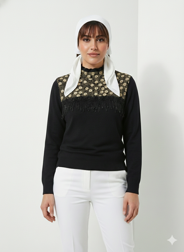 بافت منجوق دار کبریتی دخترانه