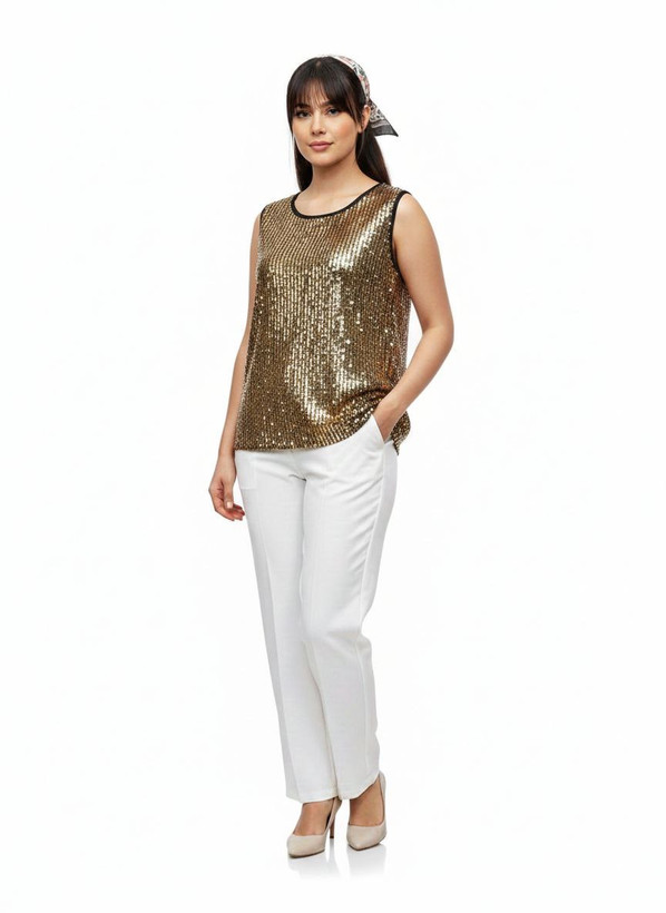 تاپ رکابی طلایی پولکی