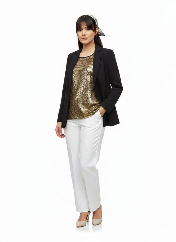 تاپپ پولکی طرحدار طلایی