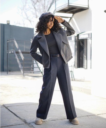 شلوار فوتر طوسی دیپلمات