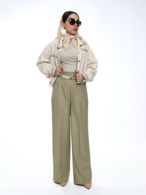 شلوار دیپلمات سبز پسته ای