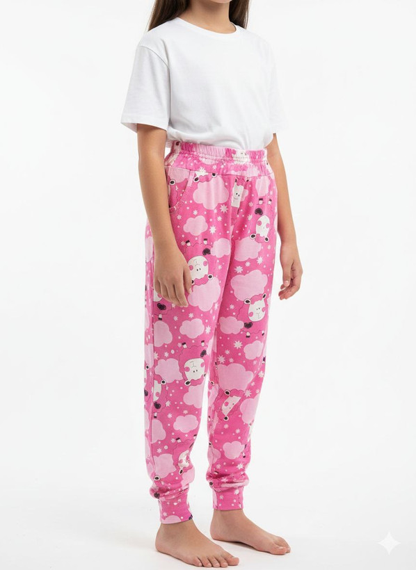 شلوار گیاهی صورتی طرحدار فانتزی