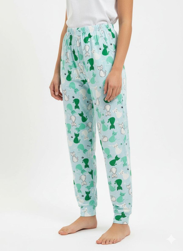 شلوار سبز آبی فانتزی لیدی