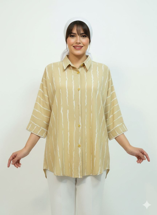 شومیز کرم بلند