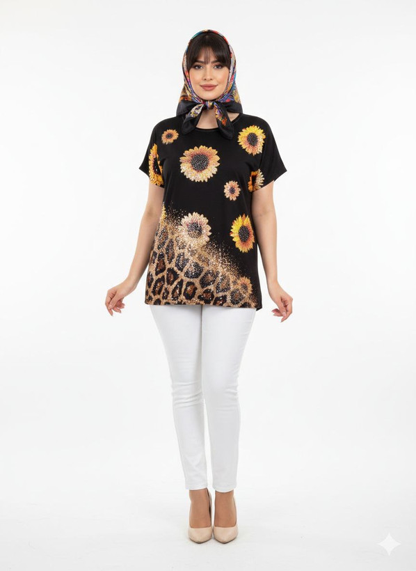 تیشرت آستین سر خود آفتابگردان HMK