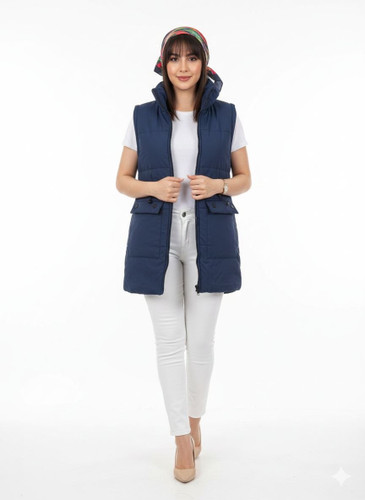 پافر سیلیکونی بلند سورمه ای