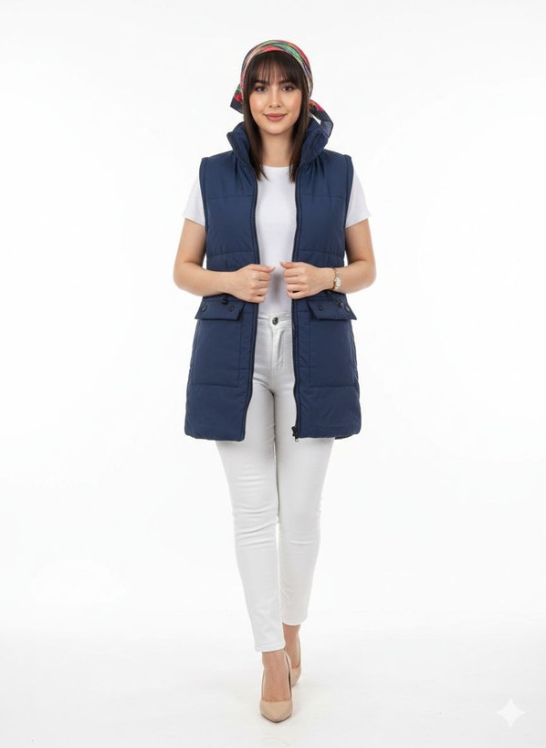 پافر سیلیکونی بلند سورمه ای