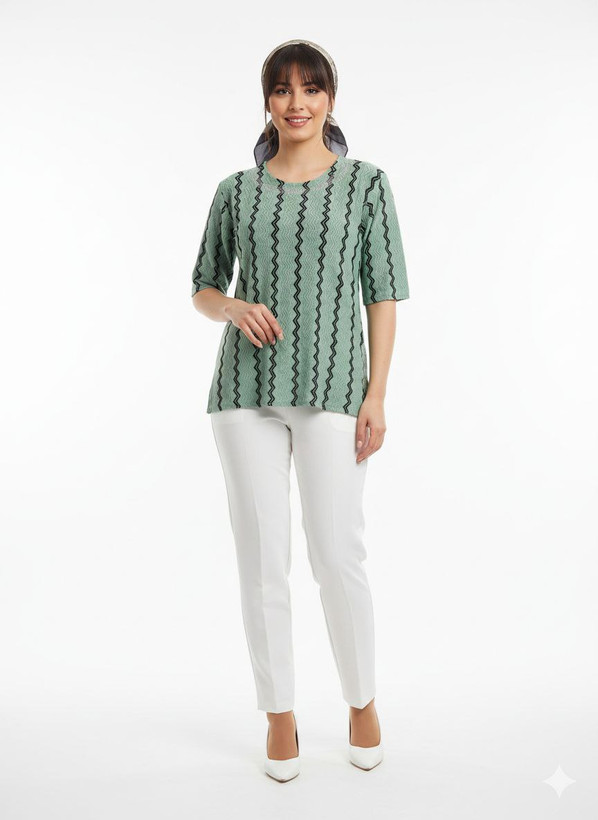 تیشرت مراکشی سبز بافت برجسته