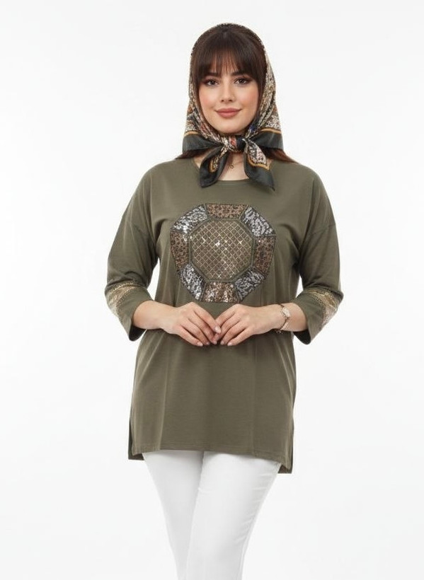 بلوز آستین بلند تور دار مناسب خانم های سایز بزرگ سایز ۴۰ تا ۴۸