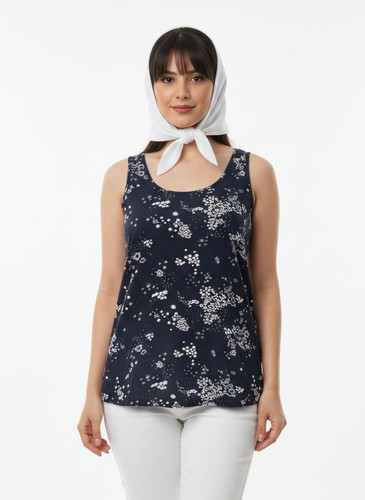 تاپ رکابی قواره بزرگ سورمه ای گلدار