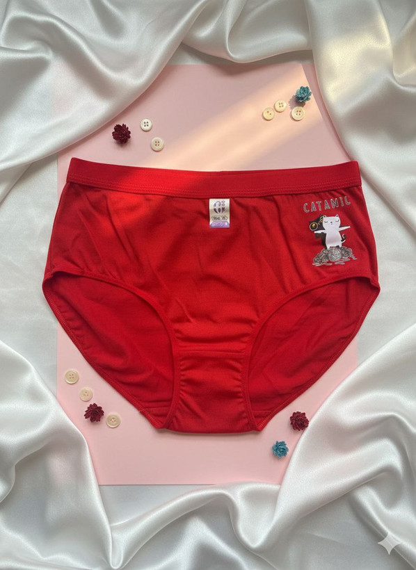 شورت قرمز کش پهن چاپ دار