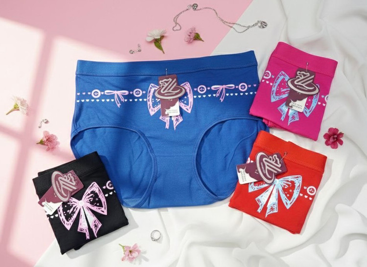 شورت فاق بلند چینی نخ پنبه کش پهن رنگبندی