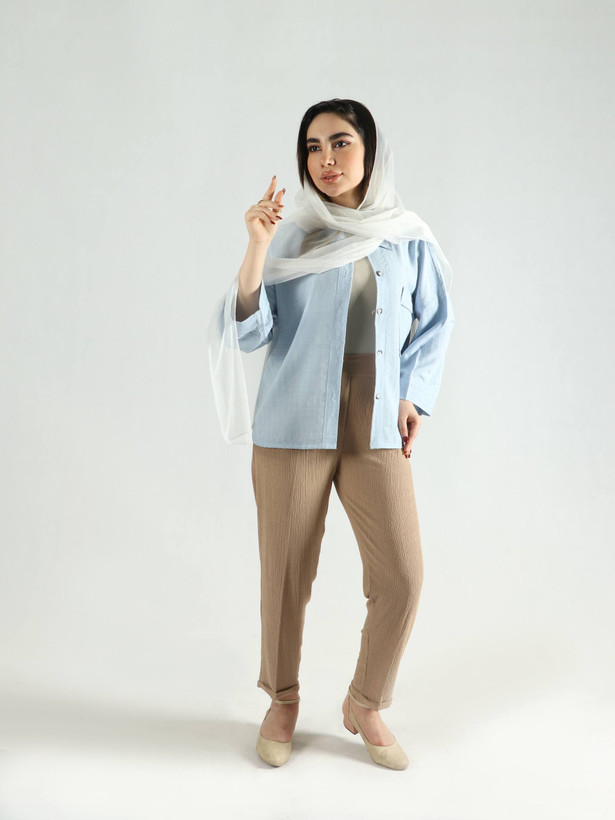 شلوار کرم نهی چروک بدون آبرفت کالکشن عید