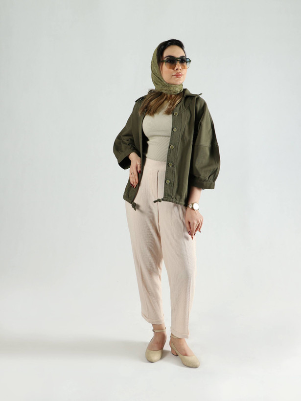 شلوار استخپانی مام فیت پارچه ای سبک نخی و بدون آبرفت