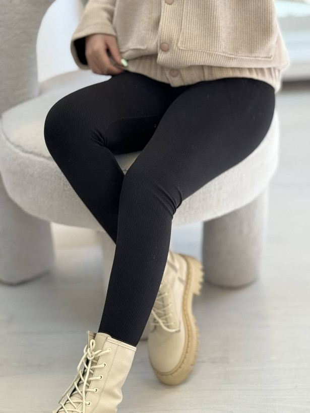 لگ ورزشی و بیرونی با کمر گنی و پارچه کبریتی و سایزبندی و رنگ مشکی