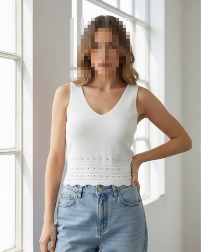 تاپ سفید بافت زنانه شیک و ترند