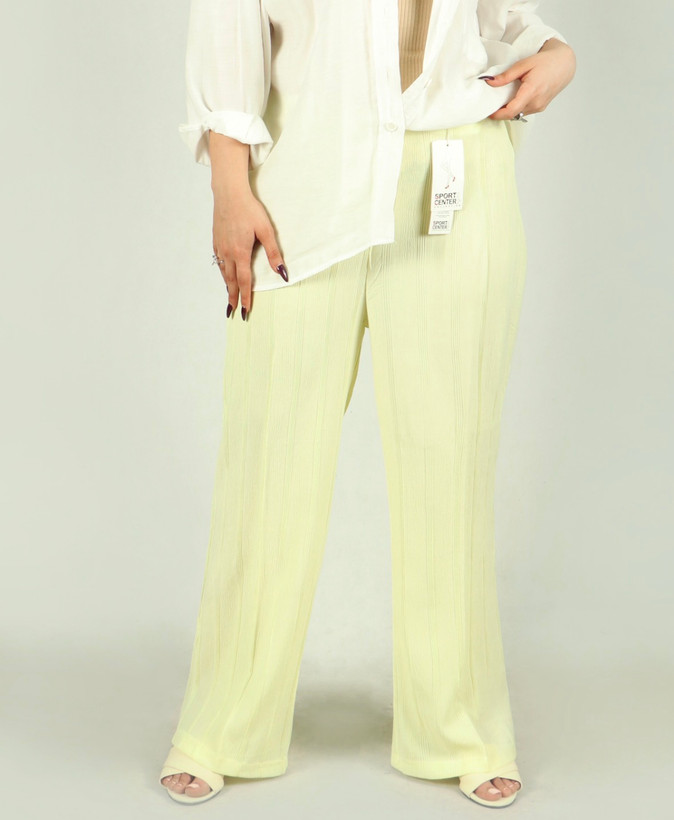 شلوار نیم بگ راسته کره ای زرد