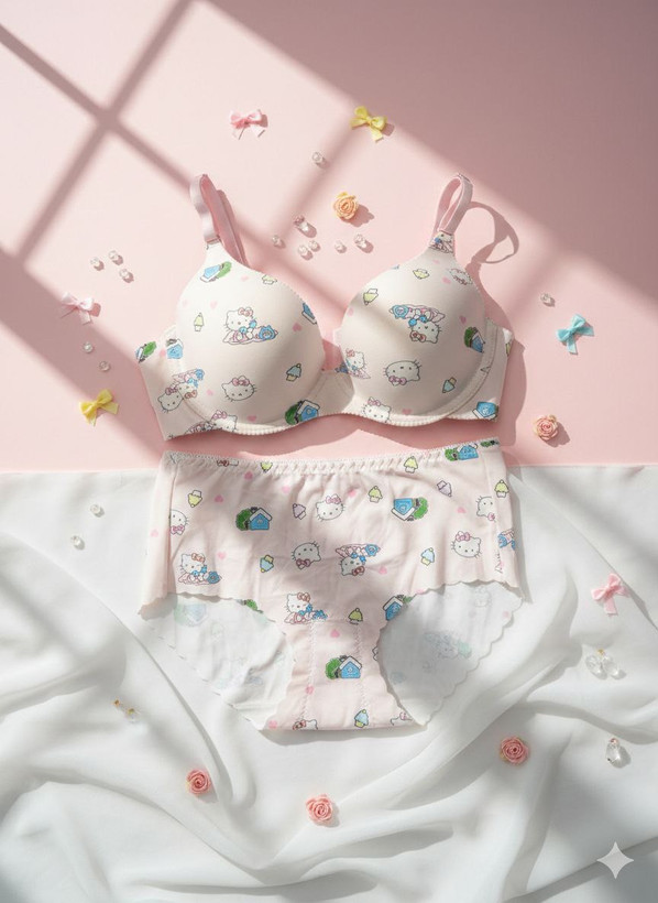 شورت لیزری و سوتین اسفنجی طرح کیتی