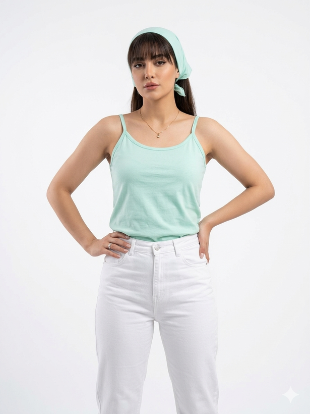 تاپ ویسکوز دو بنده سبزابی یخی