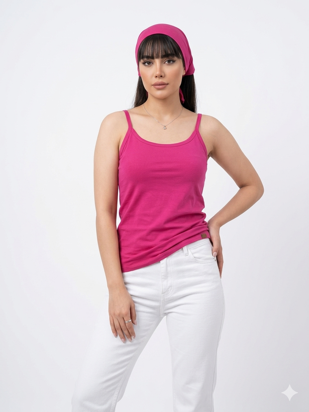 تاپ زنانه سرخابی دو بنده