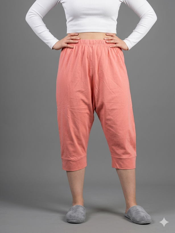 شلوارک نخ پنبه گلبهی دخترانه