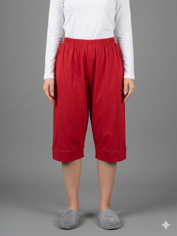 خرید شلوارک راحتی قرمز نخ پنبه