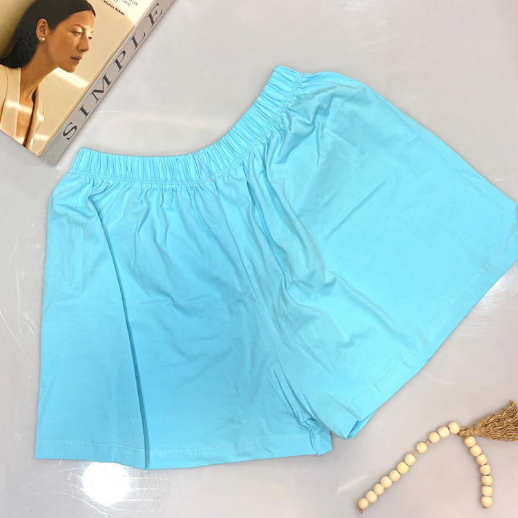 شورتک نخ پنبه آبی آسمانی مناسب خواب