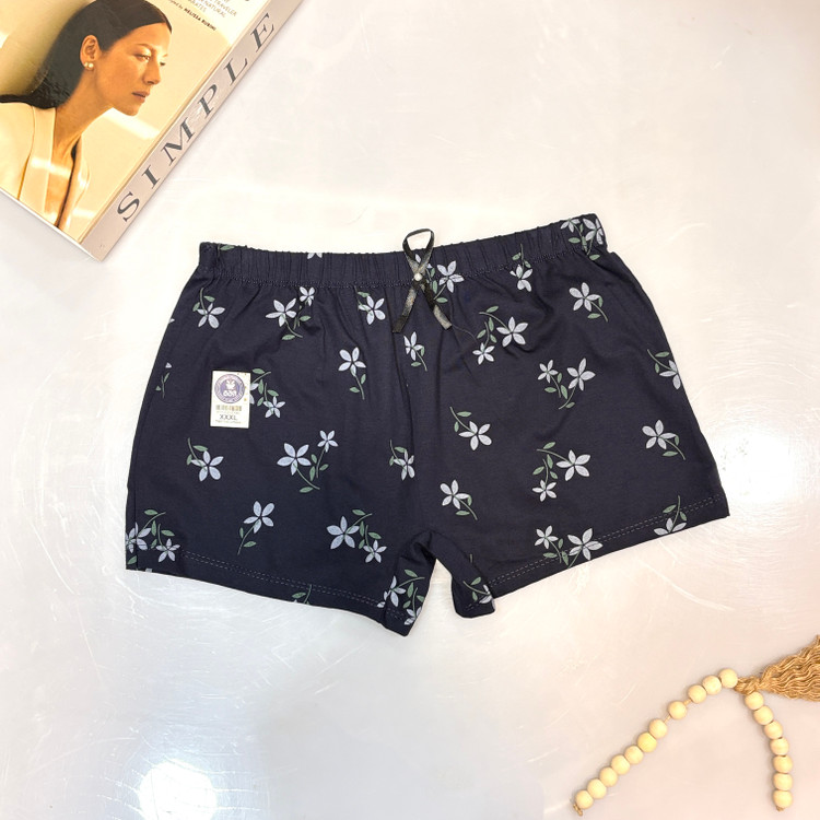 شورتک خواب نخ پنبه سورمه ای طرح دار