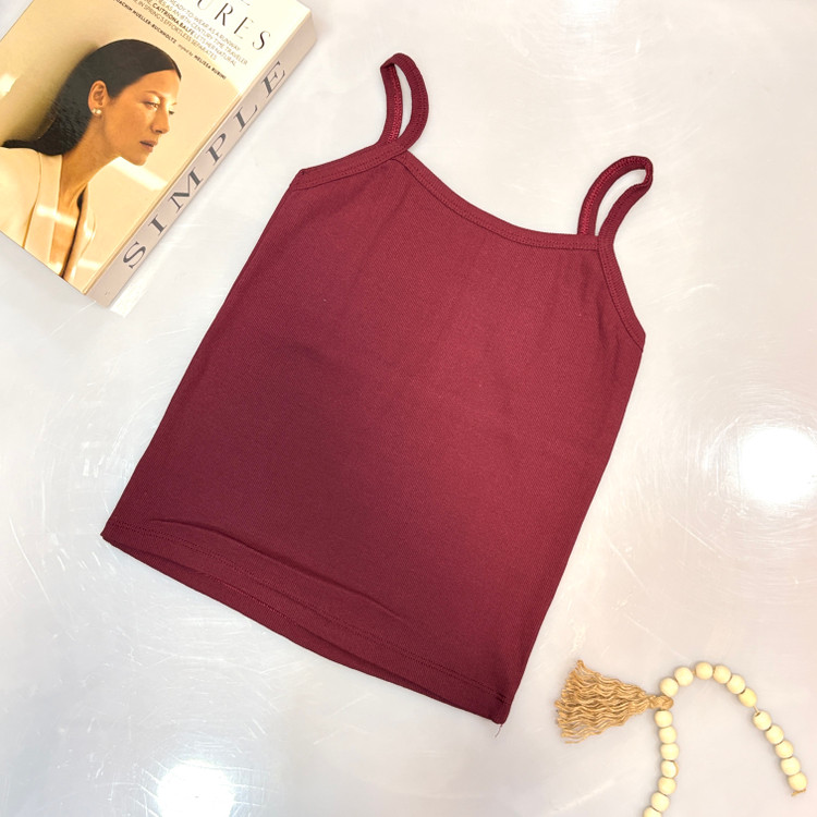 تاپ کبریتی زرشکی حلقه ای