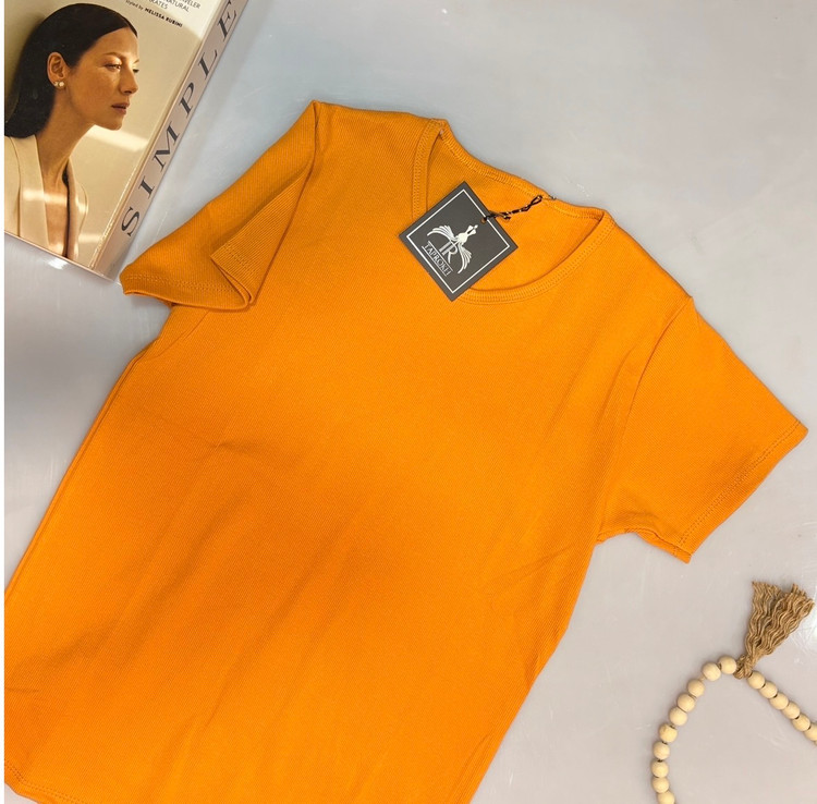 تیشرت نارنجی کبریتی با جنس عالی و کشسانی بالا