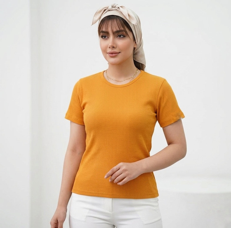 تیشرت کبریتی نارنجی قواره دار