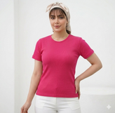 تیشرت کبریتی زنانه یقه گرد سایز متوسط