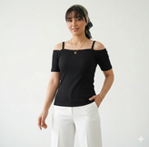 تیشرت کبریتی مدل استین دار روی سرشانه مجلسی
