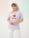 تیشرت یاسی دخترانه سبک و راحت