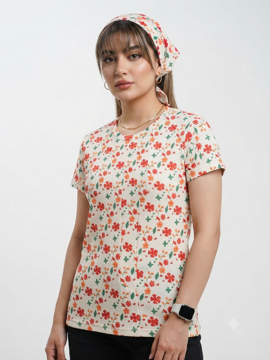 تیشرت کبرتی طرحدار  کد 285 / H & M