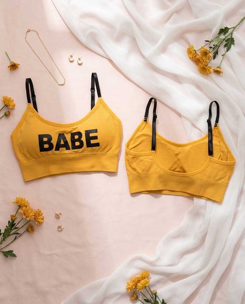 نیم تنه BABE با بند قابل تنظیم و کشسانی بالا
